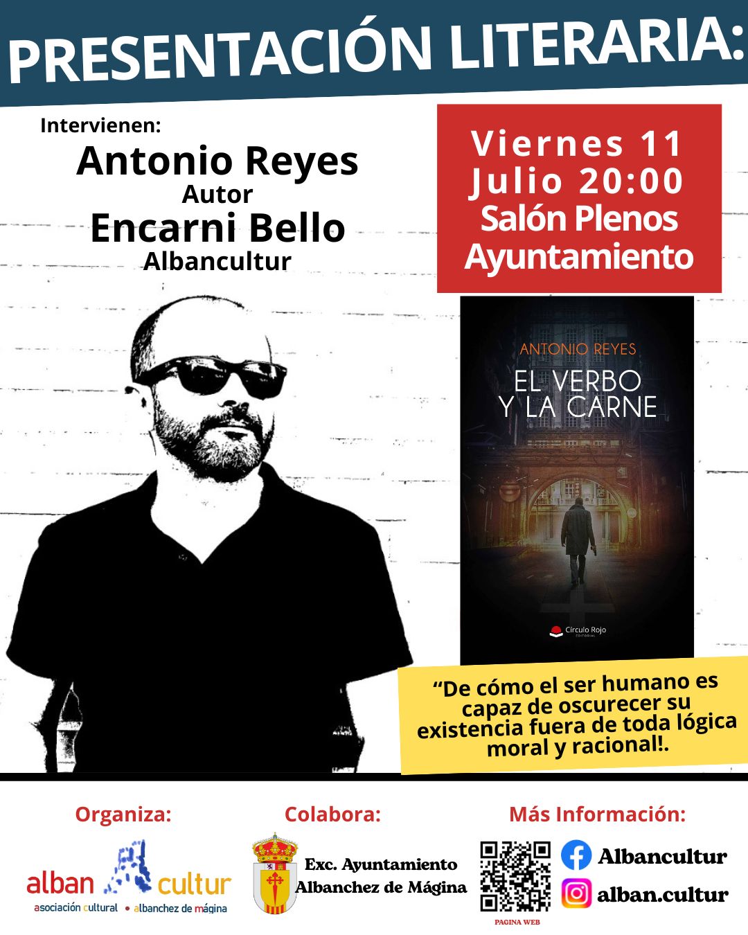 Presentación del libro: "El verbo y la carne", del escritor Antonio Reyes.