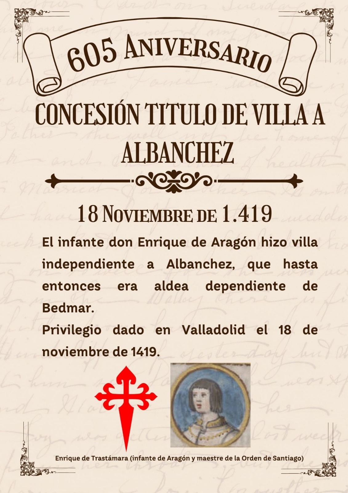 605 Aniversario de la Concesión Titulo de Villa Albanchez