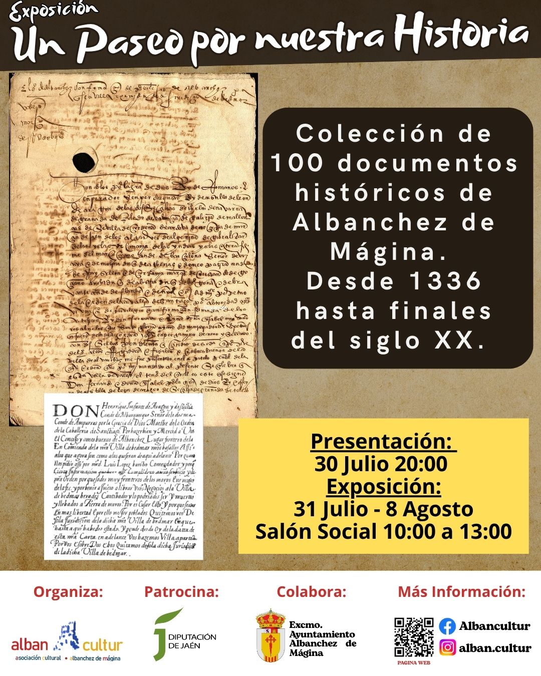 INAUGURACIÓN DE LA EXPOSICIÓN "UN PASEO POR NUESTRA HISTORIA". Y PRESENTACIÓN DE SU CATÁLOGO.
