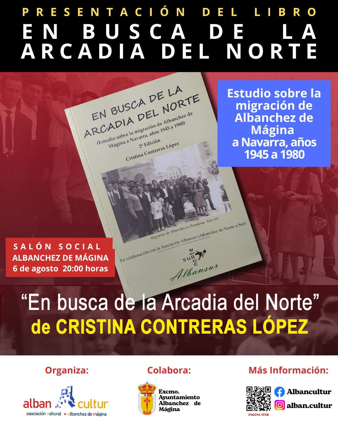 Presentación del libro: “En busca de la Arcadia del norte” de Cristina Contreras.